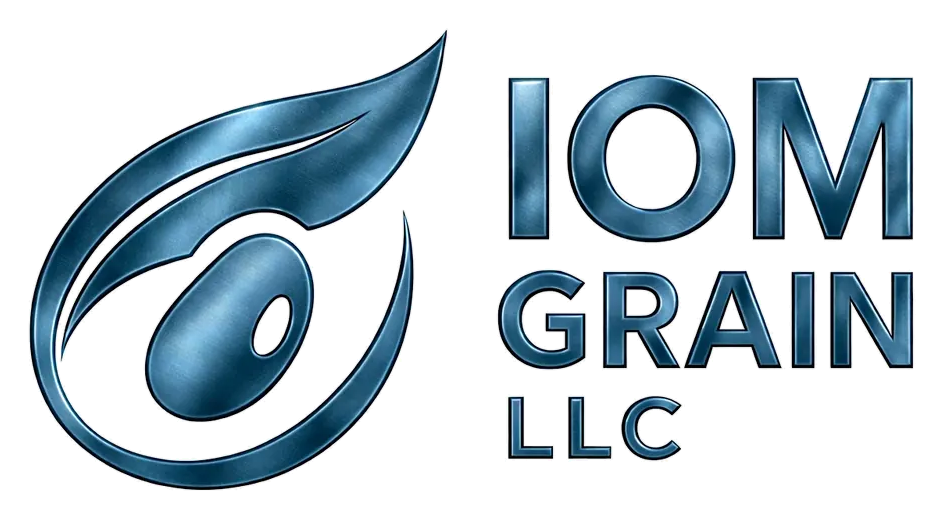 IOM Grain — logo bleu détouré