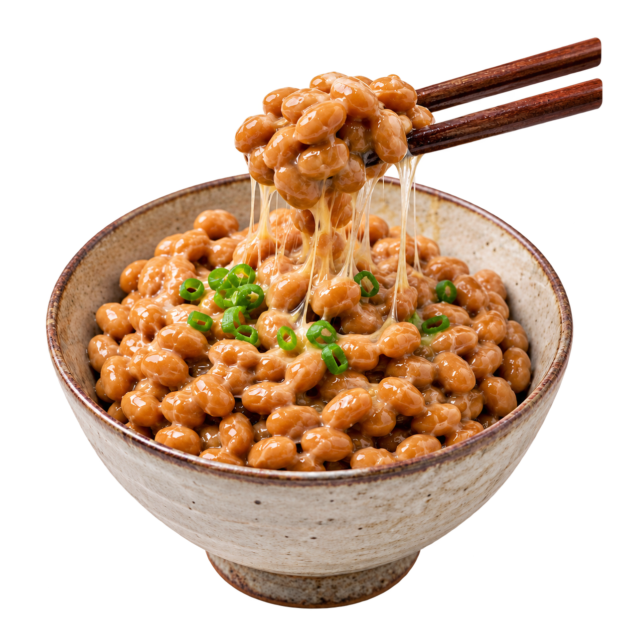 Natto s hůlkami vystřižené na průhledném pozadí