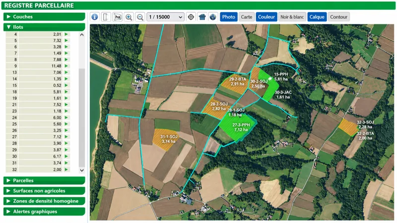 Zemědělská parcelní mapa
