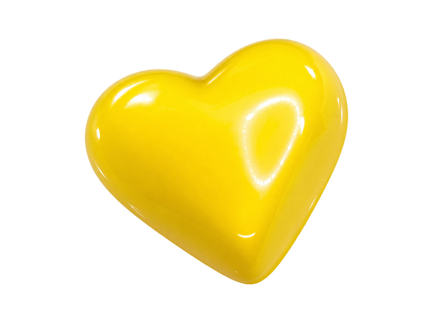 Bright yellow heart-shaped chocolate