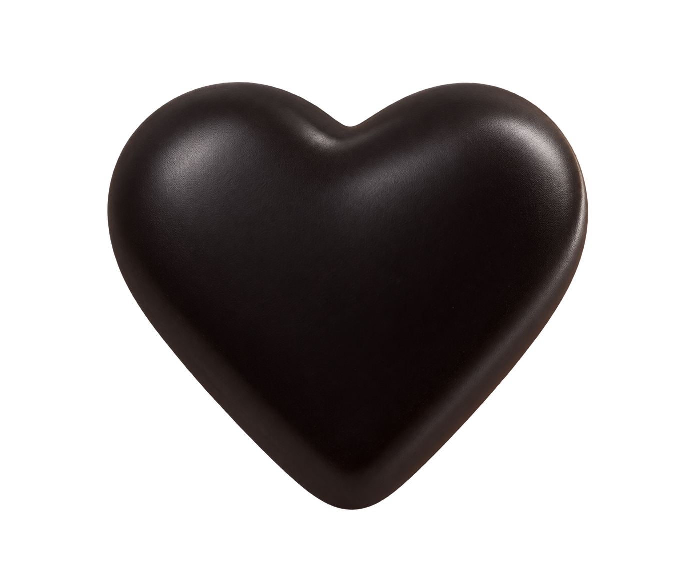 Black matte heart-shaped chocolate